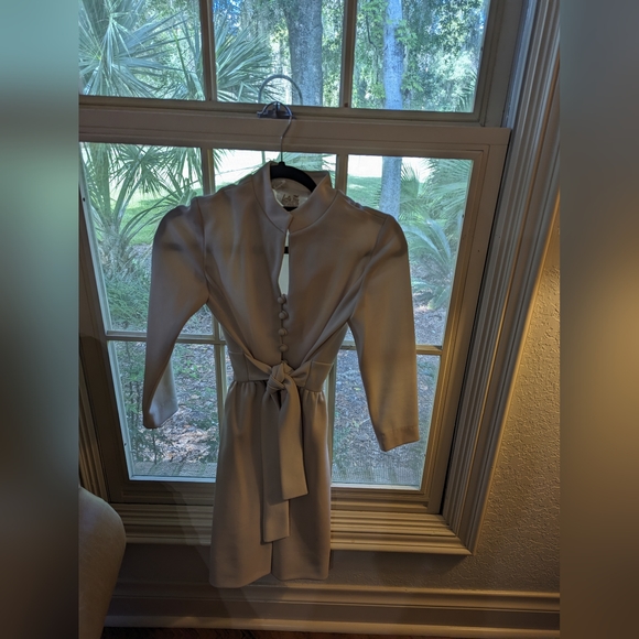 Leslie Fay Original Cream Button Down Dress Size 2-4 - Picture 2 of 5